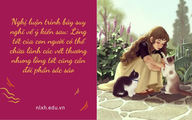 Nghị luận trình bày suy nghĩ về ý kiến sau: Lòng tốt của con người có thể chữa lành các vết thương nhưng lòng tốt cũng cần đôi phần sắc sảo