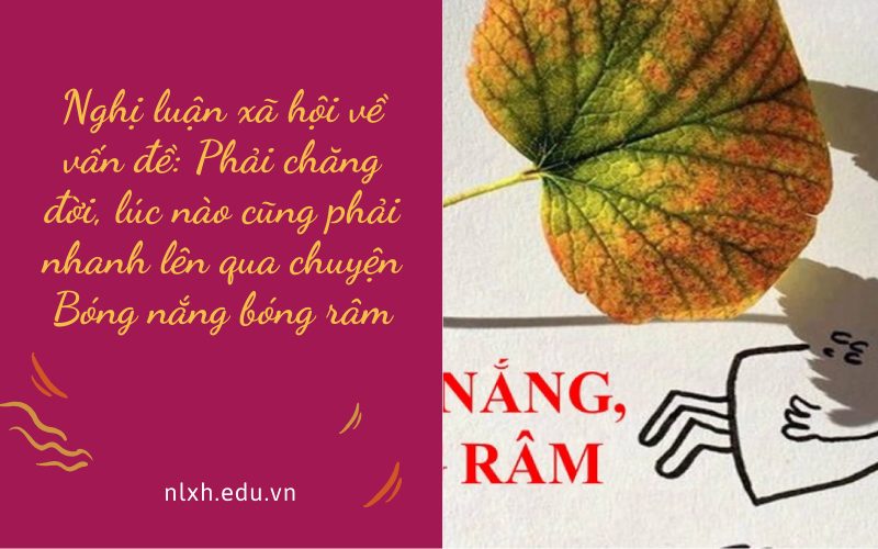 Nghị luận xã hội về vấn đề: Phải chăng đời, lúc nào cũng phải nhanh lên qua chuyện Bóng nắng bóng râm