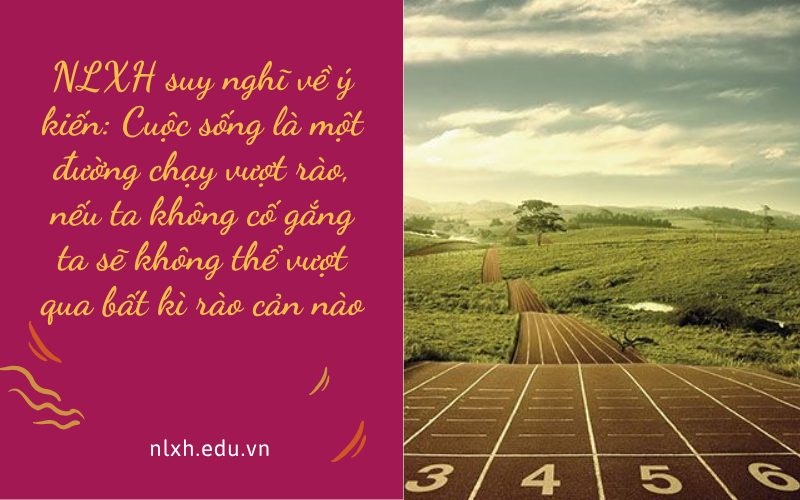 NLXH suy nghĩ về ý kiến: Cuộc sống là một đường chạy vượt rào, nếu ta không cố gắng ta sẽ không thể vượt qua bất kì rào cản nào