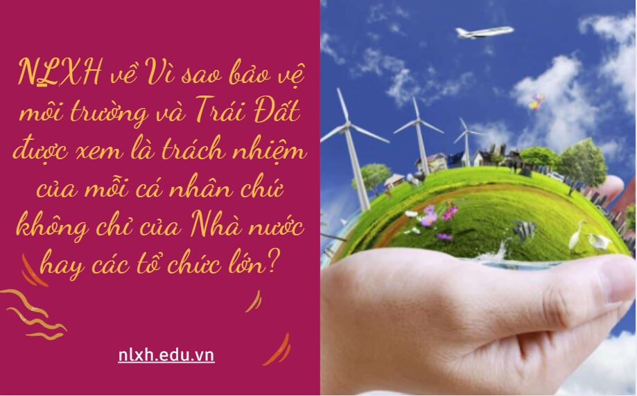 Vì sao bảo vệ môi trường và Trái Đất được xem là trách nhiệm của mỗi cá nhân chứ không chỉ của Nhà nước hay các tổ chức lớn?